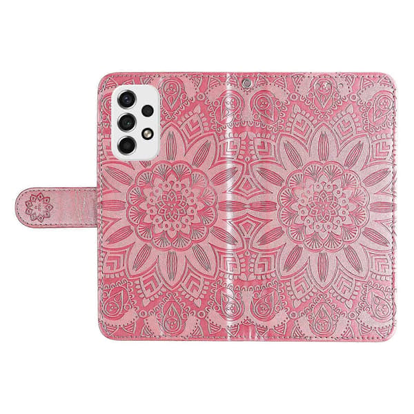 Compatible with Samsung Galaxy A53 5G Sunflower Pattern Magnetic Closure Phone Case PU Leather Stand Flip Wallet Case with Wrist Strap