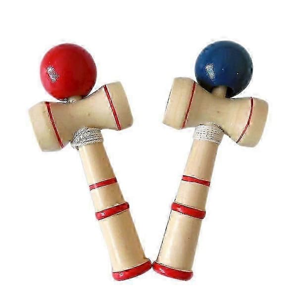 2 stk. japansk Kendama trækop og boldspil til børn og voksne