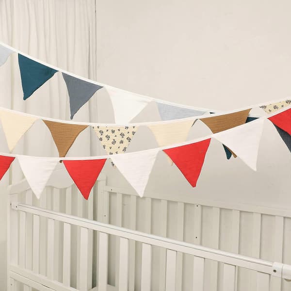 Moderne Trekantede Guirlander Bomuldsflag til Babyshower Festpynt Stilfuld og Farverig Børneværelsesdekoration W85