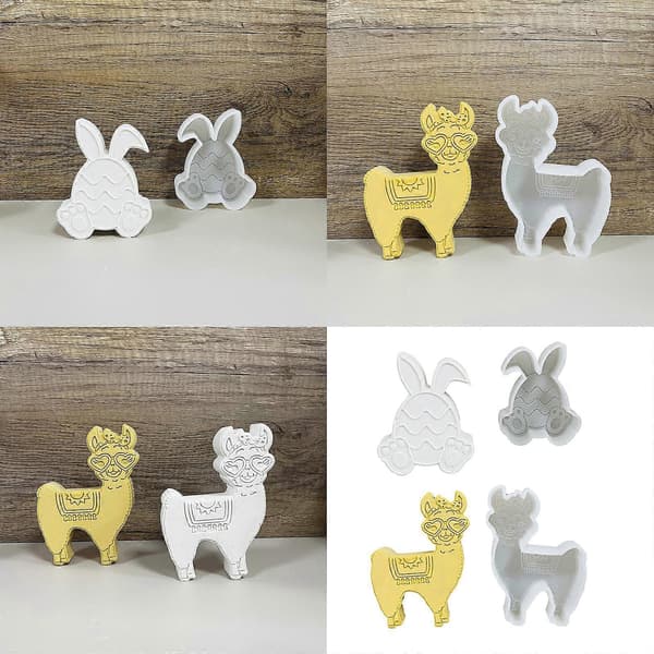 Dejlige kaninrumpe silikoneform alpakaer lysforme støbeforme bageforme pynteforme til boligindretning