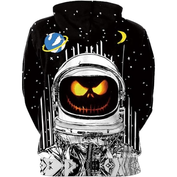 Herre Langærmet Hoodie Halloween Sjov Crew Neck Sweatshirt med Kængurulomme Jul Flerfarvet 3D Print Jumper Sweater（Størrelse：XXL） Style03 XXL