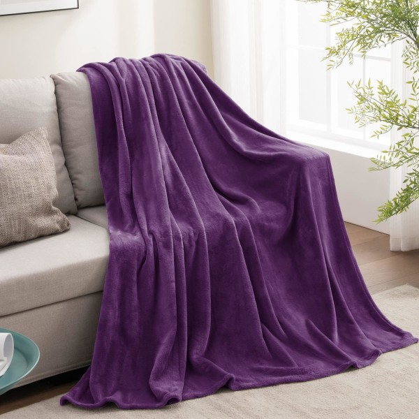Fleecefilt Svart Överkast Filtar för Soffa & Säng, Plysch Mysig Fuzzy Filt 50\" x 60\", Super Mjuk & Varm Filten för Höst och Vinter