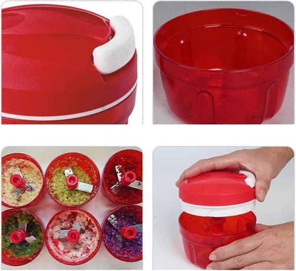 Tupperware Chef Turbo-chef Rød D158 Løkhakker og Speedy Boy Kutter