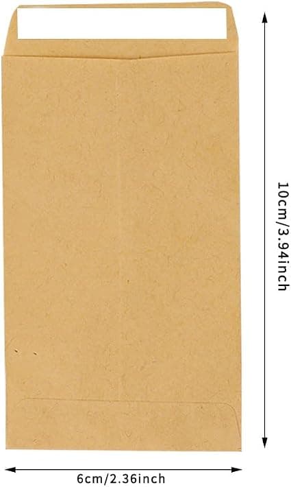 120 pcs Small Brown Envelopes - Self-Adhesive, Multifunctional for Money, Seeds, Notes, Beads (2.4 * 3.9 inches)