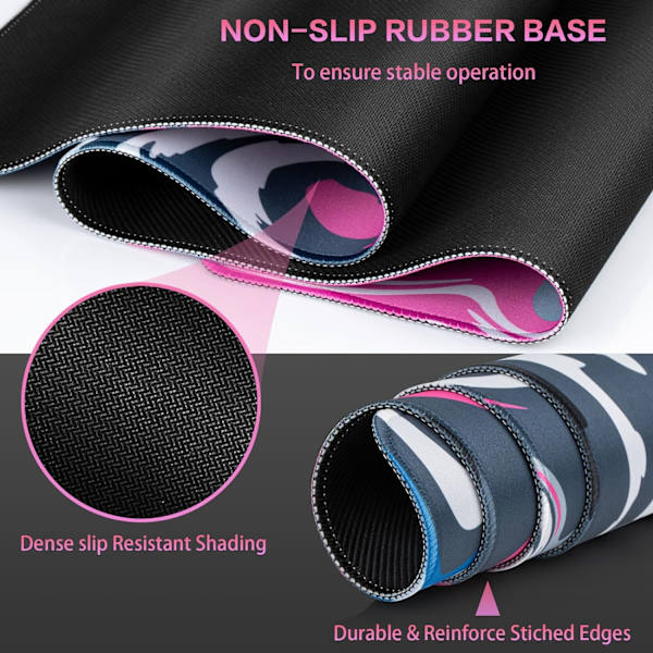 Gaming Mouse Pad, Canjoy Fluid Pattern Mouse Pad 31.5x15.7inch Stor Udvidet Computer Mouse Mat Keyboard Fuld Skrivebord Mousepad til Gaming, Kontor, Hjem
