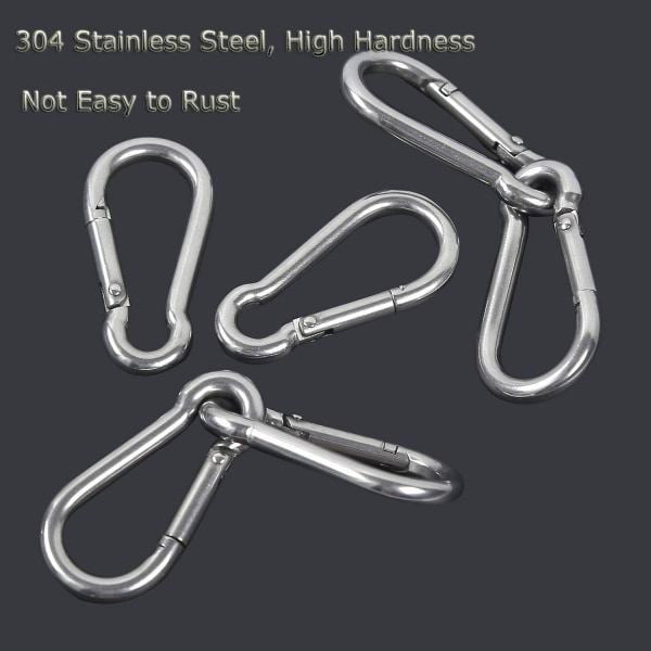 6 st M5 karbinhakar Carabiner Caribeaner Clip, Stor aluminium D-ringformad Carabeaner