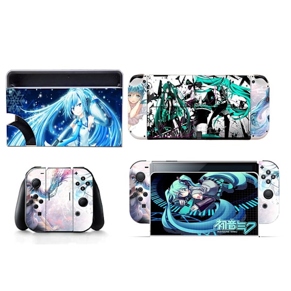 Sopii Switch OLED -tarroille, söpö anime, söpö tyttö, pölytiivis, naarmuuntumaton ja värikkäät tarrat（Hatsune Miku02） Style12