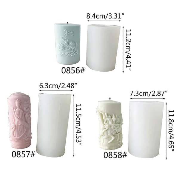 Cylindrisk Aromaterapi Lysform Relief Cylindrisk Lysform 3D Silikoneform Aromaterapi Gipsform