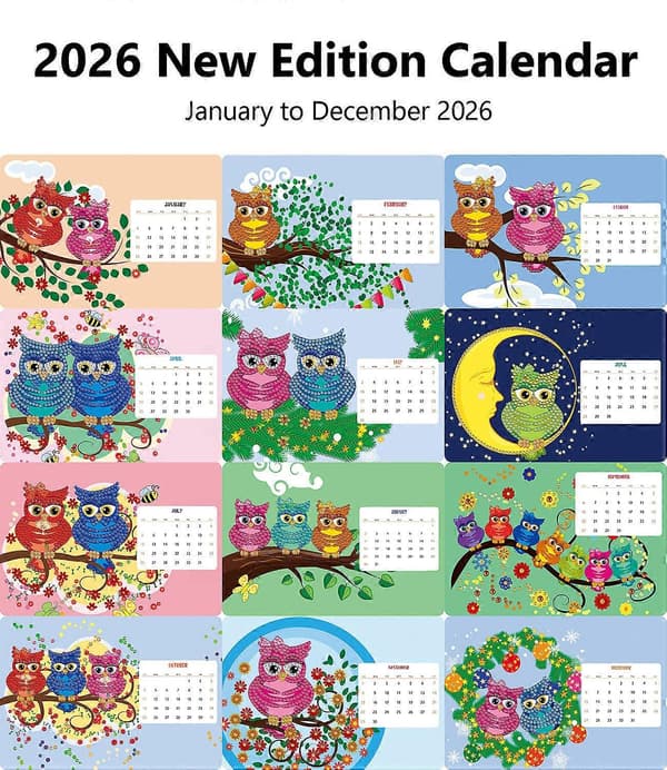 2026 Kalender malerier sæt Kunst Bordkalender til Hjemmekontor Blandet Farve