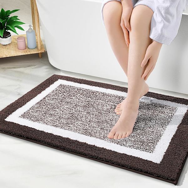 Badrumsmattor 24x16, Extra mjuka och absorberande mikrofiberbadmattor, halkfria, maskintvättbara, snabbtorkande lurviga badmattor, lämpliga