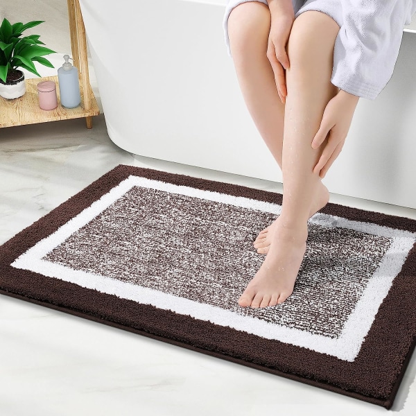 Bathroom Rugs 24x16, Extra Soft and Absorbent Microfiber Bath Mat, Non-Slip, Machine Washable, Quick Dry Shaggy Bath Carpet, Suitable