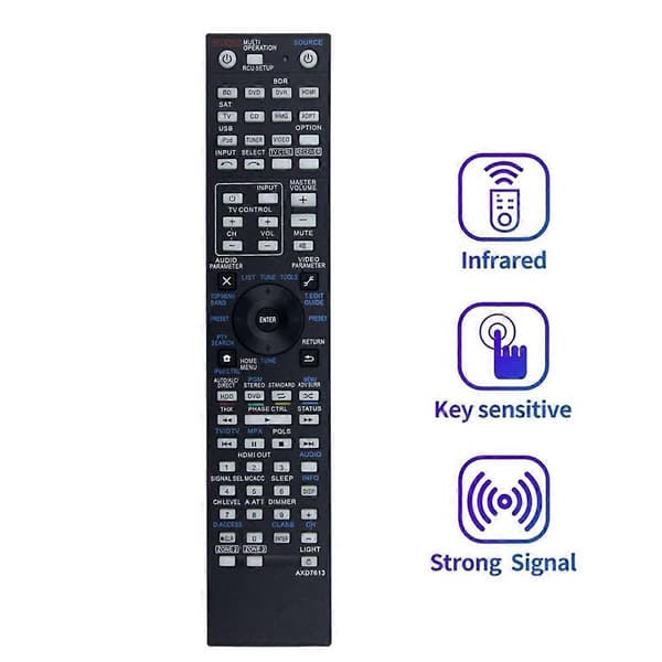 Replacement Remote Control AXD7613 Compatible with Pioneer SC-LX75 VSX-LX55 SC-09TX AXD7612 AXD7616 AV Receiver-Perfect