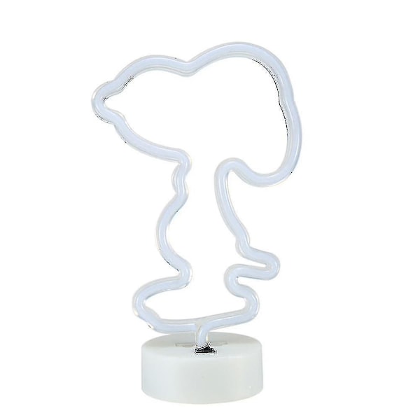 Snoopy Neon Lys Skilt Rosa Led Neon Kunst Dekorativ Bordlampe Barnerom Bursdagsfest Lys