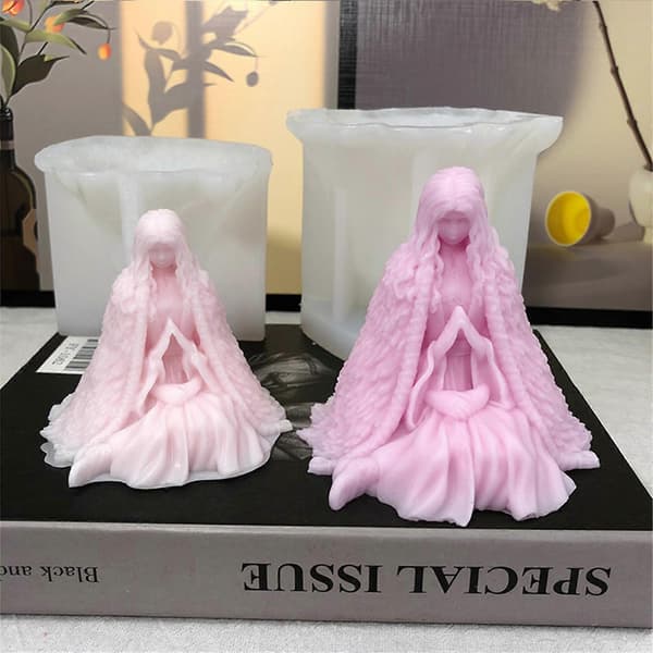 Kvinde Statue Lysform Ler Gips Harpiks Dekorationer DIY Epoxy Harpiks Aromaterapi Duftlys Sæbe Silikoneform