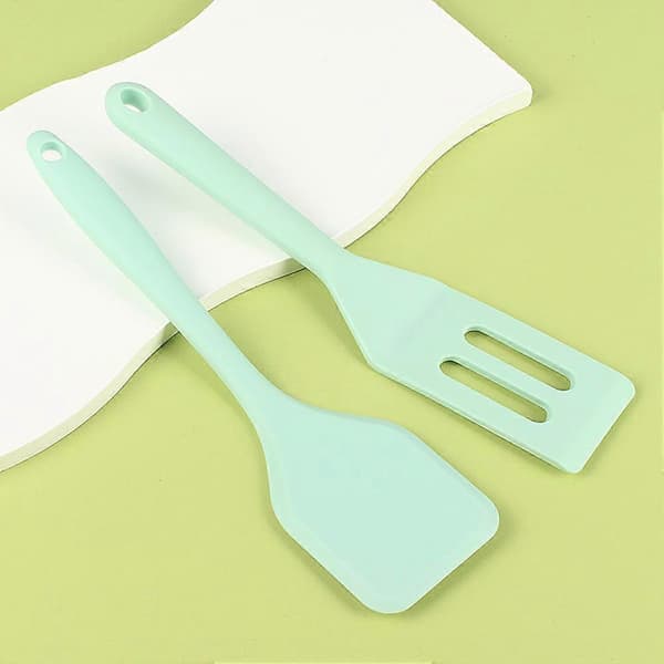 Integrert silikonspatel, liten spatel, browniespatelsett, non-stick panne silikonspatel, liten hullsleiv