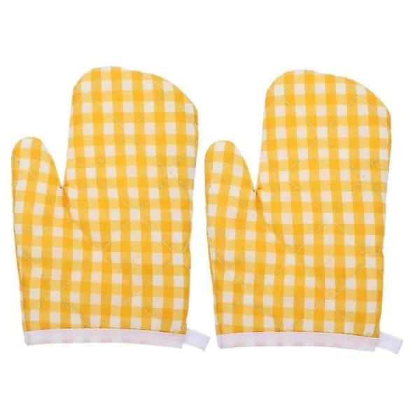 Kjøkkenvotter Varmeisolerte Gule Polyester til Baking 2 stk