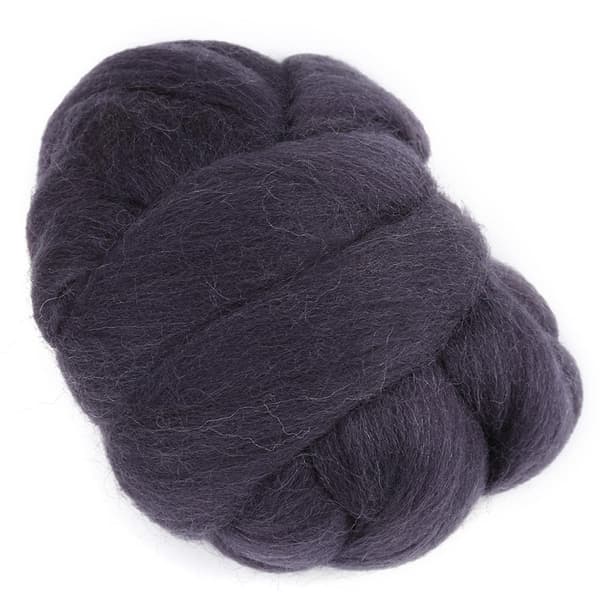 55g Farget Nålefilting Ull Roving Spinning Søm Trimming Håndarbeidsmateriale (Mørkegrå)