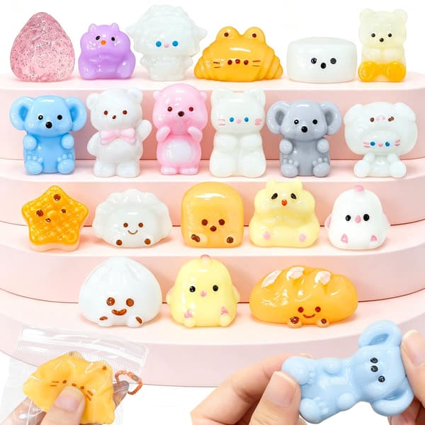 4-pak Fidget Legetøj, Squishy Cube, Ice Cube Squishy til angst- og stresslindring for voksne, langsomt stigende sensoriske stressbolde, klasseværelsespræmie