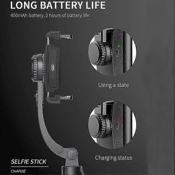 Gimbal Stabilizer Selfie Stick Vikbart Trådlöst Stativ med Bluetooth-fjärrkontroll Monopod för IOS Android bombl4