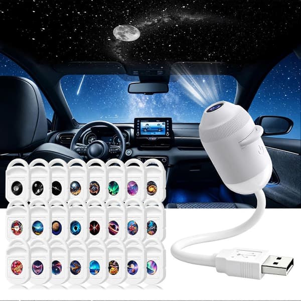 Bärbar stjärnprojektorlampa - USB & Pekkontroll - för avkopplande atmosfär