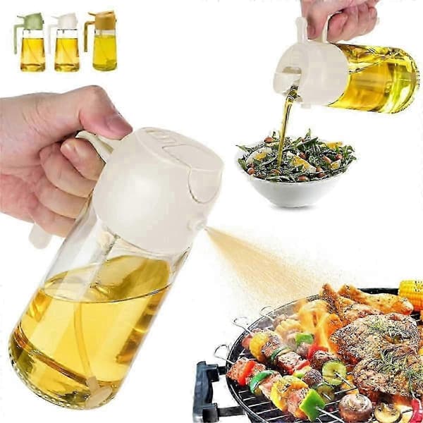 Oljedispenser för kök, oljedispenserflaska och häll, 2 i 1 olivoljedispenser, grön 4 st JN
