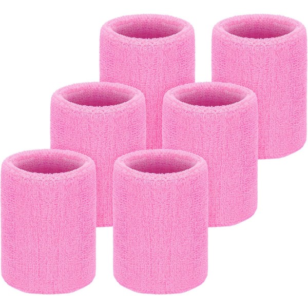 6 Pack Wrist Sweatbands Tennis Wrist Bands Absorbent Sweatbands for Football Basketball Running Athletic Sports and Working Out