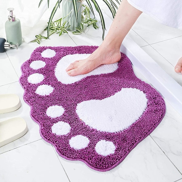 Badeværelsesmåtter Vandabsorberende Skridsikker måtte Brugt i Badeværelse, Brusebad, Værelse, Etc. Blød Mikrofiber Bademåtte Maskine (19x26'')