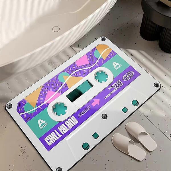 40X60cm CD-bånd Diatoméjord Gummimatte Barnas gave, Gutter Gave Romdekorasjon, Husdekorasjon, Baderomsgulvmatte Hvit