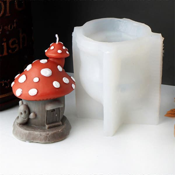 Halloween Silikoneform Svampehus Lysforme Duftlysforme Håndlavede Bageforme Epoxyharpiksforme