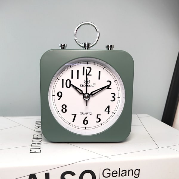 Larmklocka Tyst Larmklocka Icke Tickande Däckklocka med Söt Design för Klassisk Styling Larmklocka Kan Hängas Klockor för Sängkanten