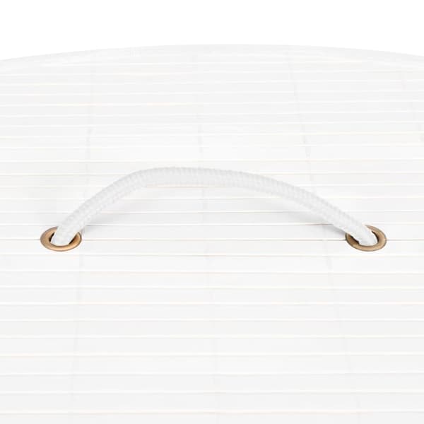 vidaXL Laundry Basket for Corner Bamboo White 60 L Vit white