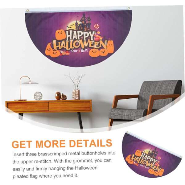 Kaiteen koriste ulkoliput Halloween-fanilippu Kurpitsaviirin oranssi lippukoriste Ulkokoriste Ulkokyltti Halloween-lippu