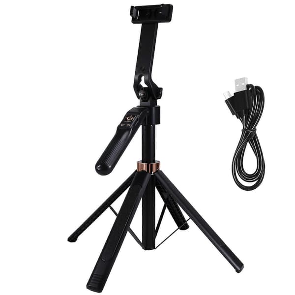 Teleskopiskt bärbart stativ, stabil bas, selfiestick, justerbar höjd, 360° rotation, livestreamingstativ, selfiestick