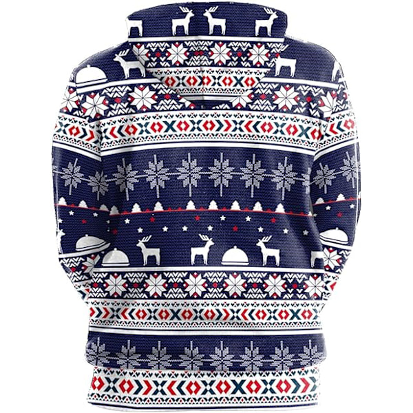 Herr långärmad huvtröja Halloween rolig besättning hals sweatshirt med känguruficka jul flerfärgad 3D-tryck tröja tröja（Storlek：M） Style08 M