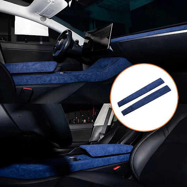 2 st För Tesla Model 3 Inredningsskydd i Mocka för Model3/y Central