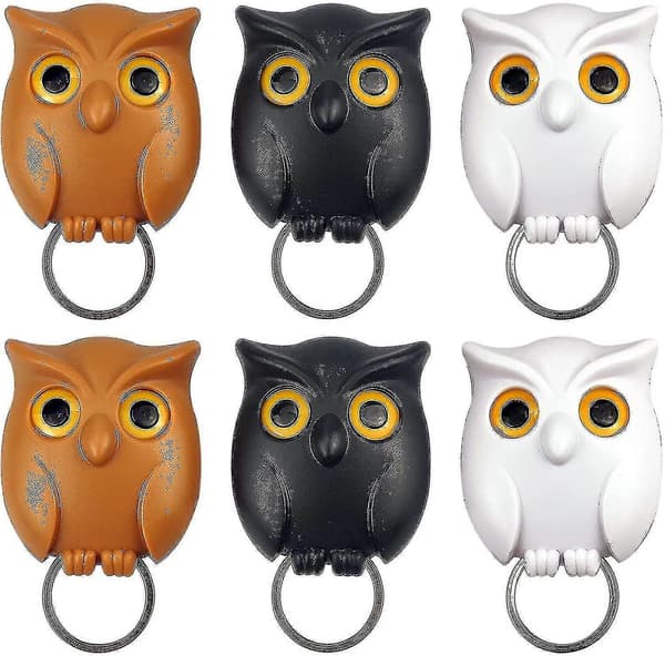 Owl Keychain, Magnetic Key Holder Hook, Night Owl Keychain For Wall Or Door, Automatic Opening Closing Owl