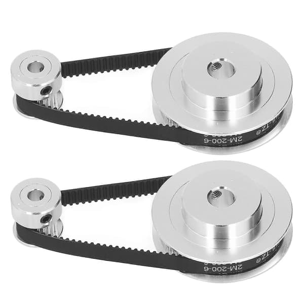 Synkront Hjul GT2 Timing Remhjul Set 60T 8mm + 20T 5mm med 2st 200mm Längd 6mm Bredd Rem