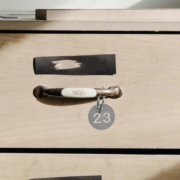 Nummerlapper i rustfritt stål 1-30 Runde nøkkelring-ID-lapper 30 stk 2,30X2,30X0,20CM Som visas
