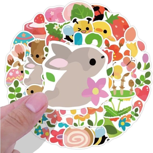 100st söta djur påskserien Doodle Stickers Vattentät Kawaii Cool barnklistermärke för bärbar dator, mobiltelefon, skateboard, bagage, vattenflaska