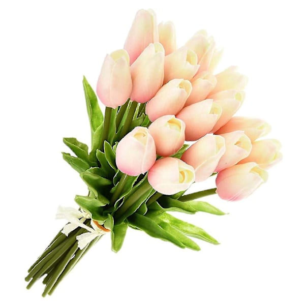 10 stk/sett Kunstige Tulipaner Blomster Hjem Bryllupsfest Dekor Gave Foto Prop Vinröd