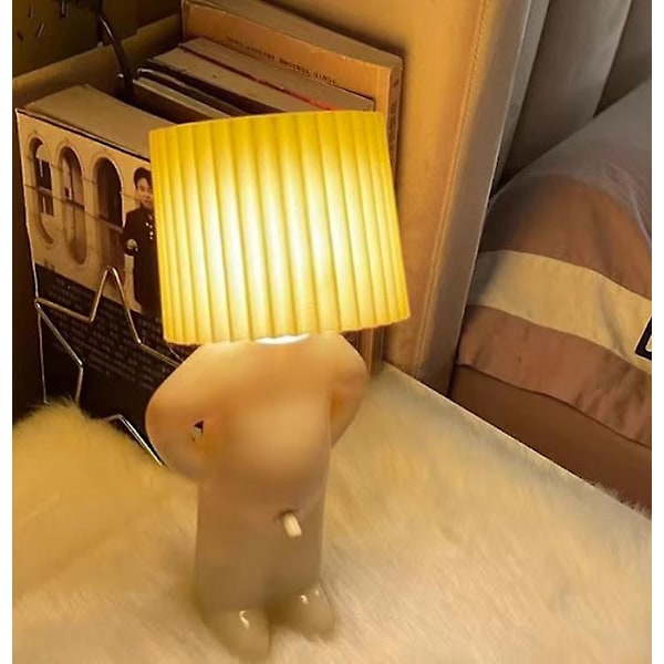 Kreativ rampete gutt lyslampe 12.5*10*29cm - Rød Yellow