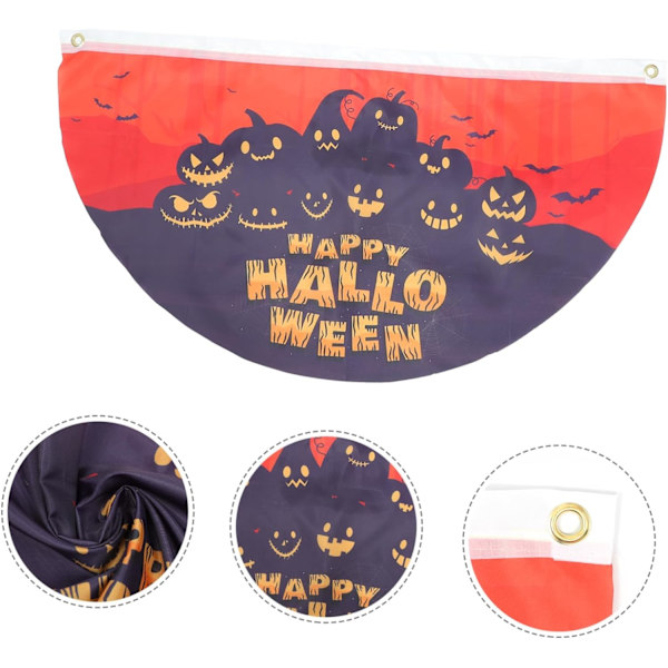 Kaiteen koriste ulkoliput Halloween Fan Lippu Kurpitsa Viirin Oranssi Lippu Koriste Ulko Koriste Ulkoilmamerkki Halloween Lippu
