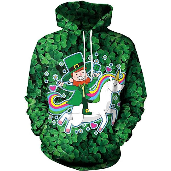 Herre Langærmet Hoodie Halloween Morsom Crew Neck Genser med Kengurulomme Jul Flerfarget 3D Print Genser Genser（Størrelse：XXL）