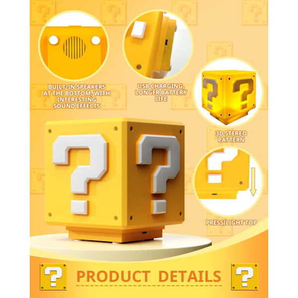 Super Bros Toys Illusion Nattlampa för Barn med Spel Ljudeffekter Nattljus Dekor Merchandise Som Gåvor till Barn och Fans