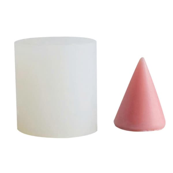 Koniske stearinlysforme 3D Geometrisk silikoneform til stearinlysfremstilling DIY sæbe epoxyharpiksform kage chokolade dekoration