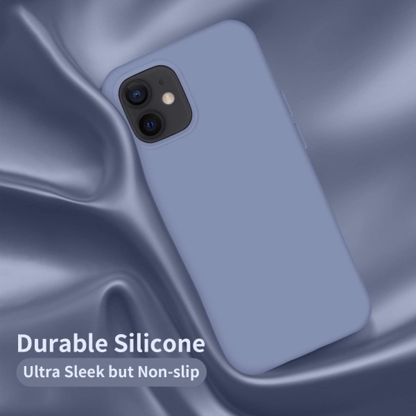 Designad för iPhone 12-fodral, designad för iPhone 12 Pro-fodral, silikonstötsäkert telefonfodral med [mjukt anti-repigt mikrofiberfoder] 6,1 tum, svart