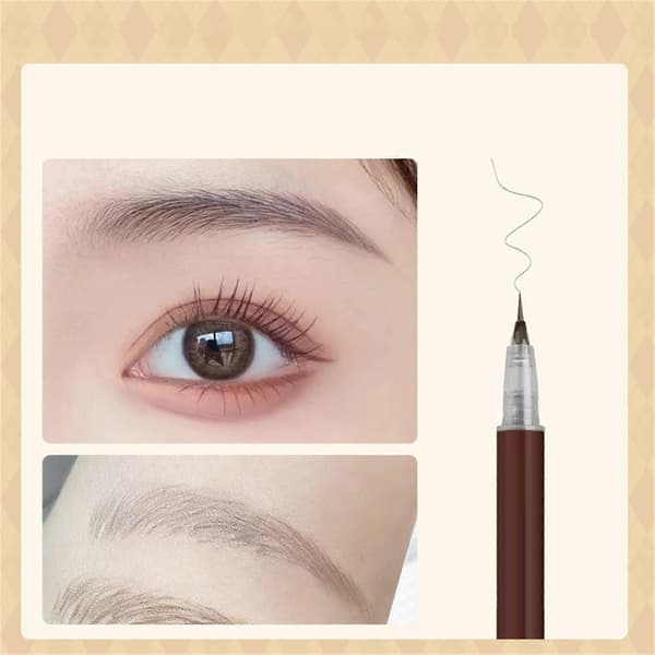 Vattentät ögonbrynspenna för naturliga streck, långvarig microblading, resevänlig 1 ml