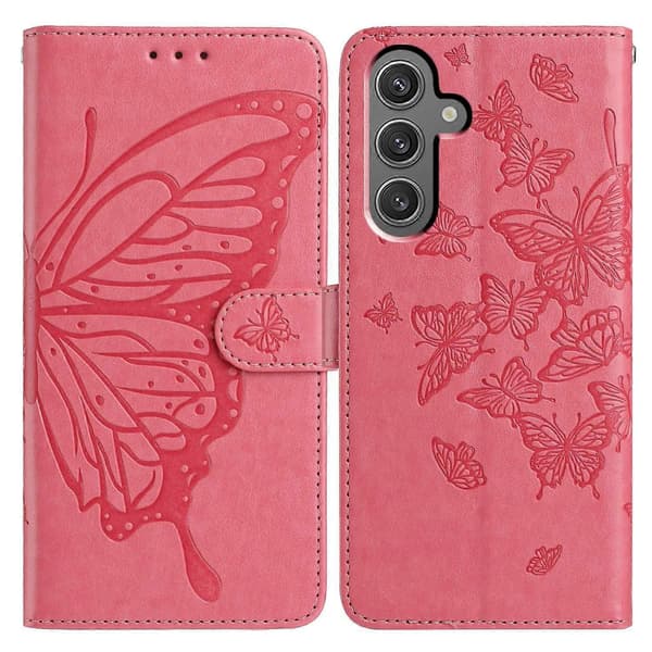 Case for Samsung Galaxy A56 5G with Butterfly Pattern, Wallet Stand, PU Flip Case with Strap - Multicolor
