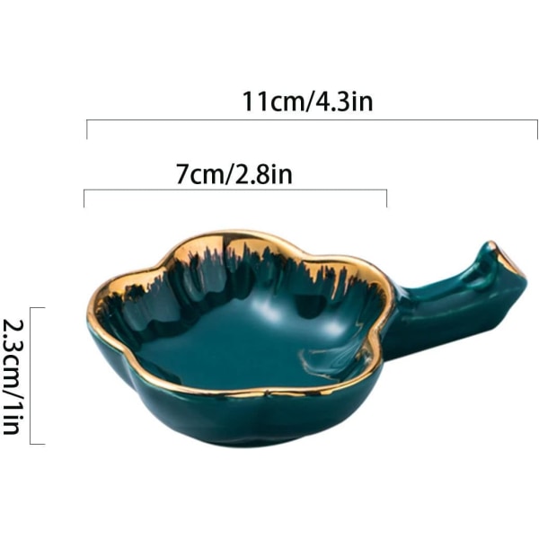 Multifunktionella såsskålar för doppning, keramiska doppskålar, små doppsåsskålar, ätpinnarhållare-svart-11x7x2,3cm