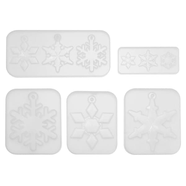 5 stk silikon snøfnuggform DIY krystall epoxy smykkeform DIY anhengsform